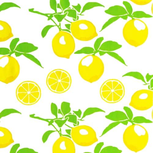 染の安坊 Anbo Tenugui Hand Towel, Let's Pick Lemons, 100% Cotton, Made in Japan, 13.8 x 39.4 inches