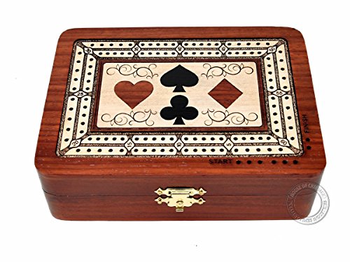 Casa de Cribbage - tablero de madera con caja y 2 vías miniatura 4