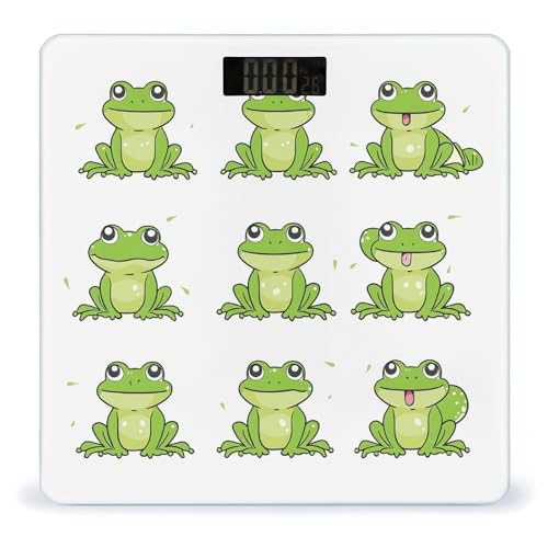 Báscula Digital Little Green Frog Vidrio Templado para Baño miniatura 1