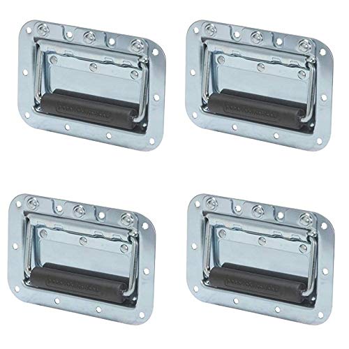 Image of PENN ELCOM Medium Recessed Handle - Combo of 4 (16.1 * 10.7 * 16.1) Wooden Storage Chests, Toolboxes, Equipment Cases, Instrument or Flight Cases, Heavy-Duty Drawers or Trunks | Sliver