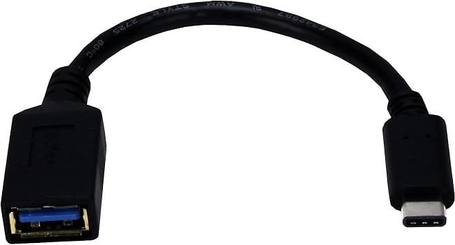QVS USB 3.1 GEN 1 Type-C Male to USB 3.1 GEN 1 Type-A Female Adapter Cable 6 in. - Black