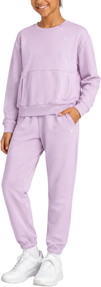 RBX Girls 2 Piece Brushed Knit Sweatshirt & Sweatpants Sweatsuit 7-12