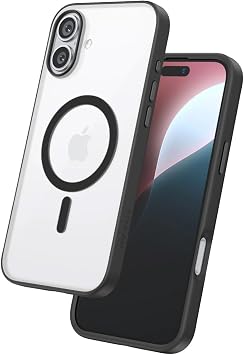 FLOLAB Surtect Tri-Fusion Magnetic for iPhone 16 Case Protective Slim Design Magsafe Compatible Military Grade - Black Matte Translucent