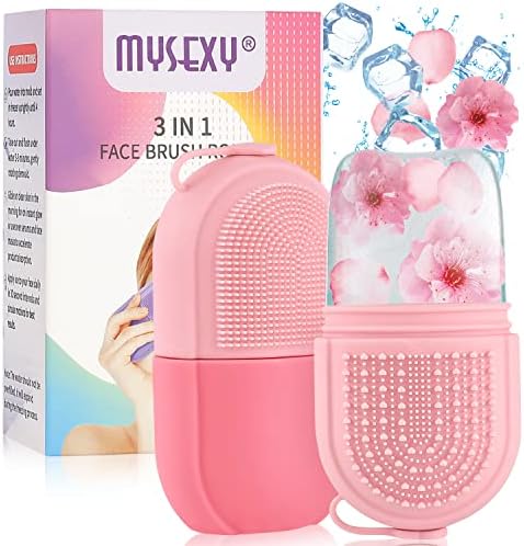 MYSEXY Ice Roller for Face & Eye, Beauty Facial Ice Rollers Ice Holder Mold Face Puffiness Relief Massage Skin Care Tools for Brighten Lubricate Shrink Pores Remove Fine Lines (Pink)