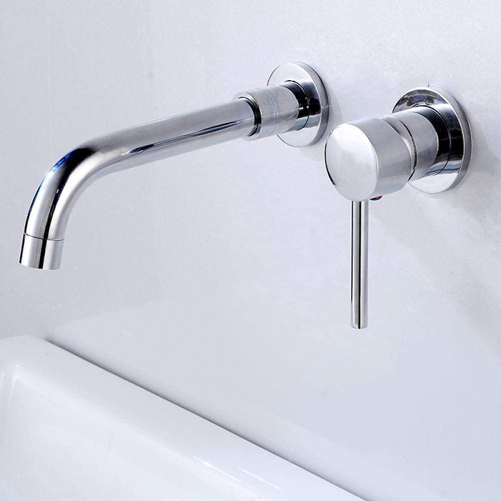 Grifos de baño Grifos para lavabo para baño Grifo monomando para lavabo de latón Grifo para lavabo de baño Grifo para lavabo frío y caliente Grifo monomando montado en la pared (color: blanco) Star of