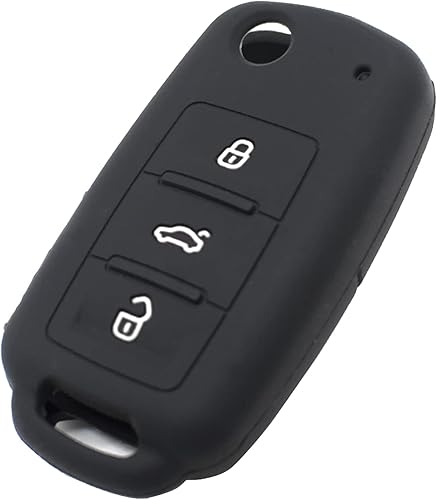 Miniatura 8 de Funda de silicona para llavero VW Volkswagen Jetta GTI Passat Golf Tiguan Touareg Beetle CC Eos Flip 3 botones  Accesorios para automóvil  Funda de