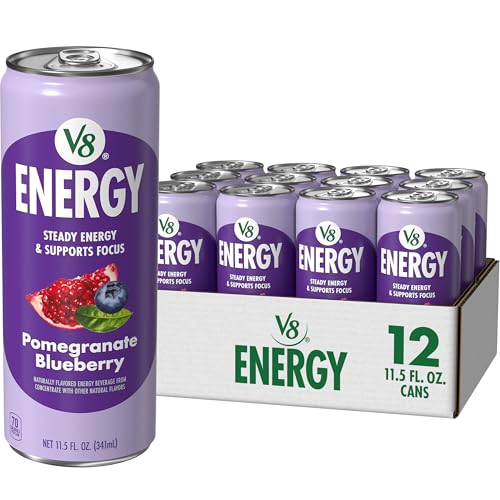 Image of V8 Energy Pomegranate Blueberry Energy Drink, 11.5 fl oz Can (12 Pack)