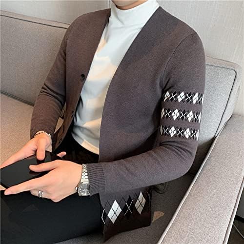 クーポン対象外 秋冬vネックカーディガン男性服長袖アーガイルセータースリムフィットカジュアルホム Color Gray Size Asian 3xl 75 kg Posavskipartizani Edu Rs