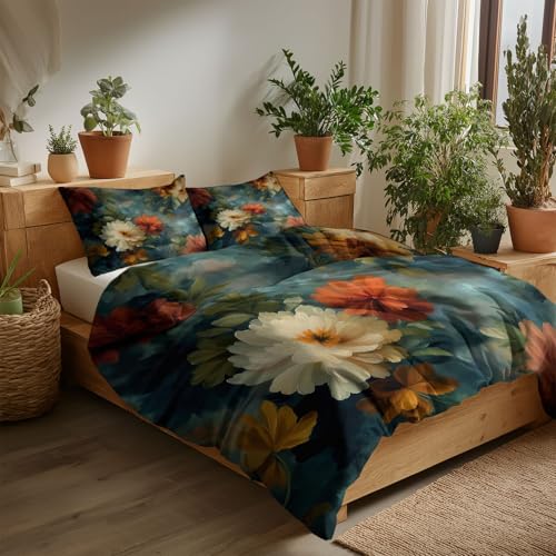 Parure de lit gris vert 200x200 avec housse de couette microfibre