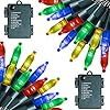 FUNPENY Battery Operated Christmas Lights, 2 Pack 16FT 50 LED 8 Modes Waterproof Fairy Lights, Christmas Decorations for…