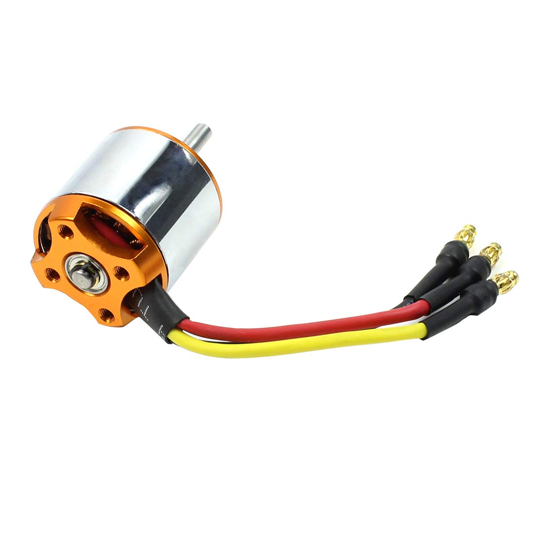 QWinOut A2217 950KV 1250KV 1500KV 2300KV Outrunner Brushless Motor 3-4S with 3.5mm Male Banana Bullet for for DIY RC Drone Kit RC Airplane Aircraft (4 Pcs,1250KV Soldered)