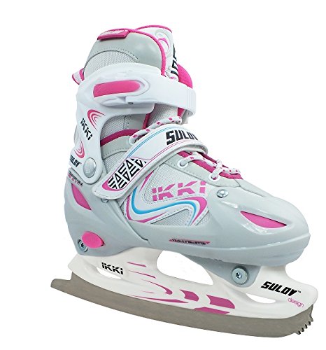 Patins à Glace pour Fille 2 V1 Ikki M Blanc/Rose