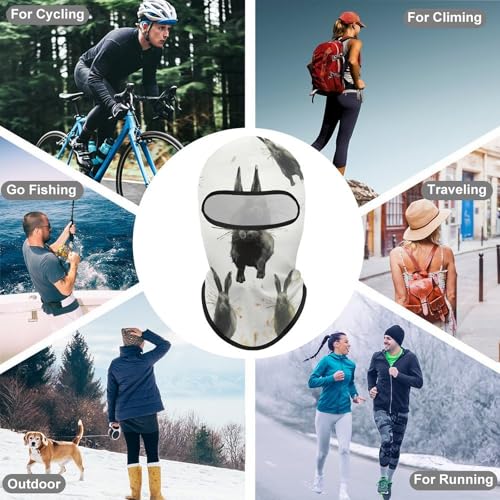 Balaclava para hombre y mujer, máscara para esquiar, cubreboca completo con diseños de conejos en distintas posiciones, ideal para ciclismo y motociclismo miniatura 6