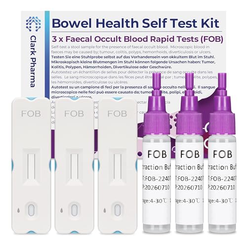 3 x Kits de Test pour la Santé Intestinale | Détection de Sang Occulte (FOB) dans les Selles | Dépistage Précoce des Maladies Colorectales