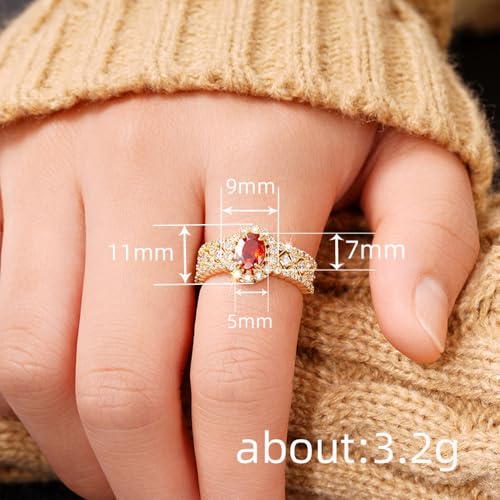 Gold Plated Oval Cubic Zirconia Vintage Luxury Engagement Rings Wedding Bridal Band Promise Rings Evening Parties Anniversary Valentine's Day Gifts Eternity Bands for Women2