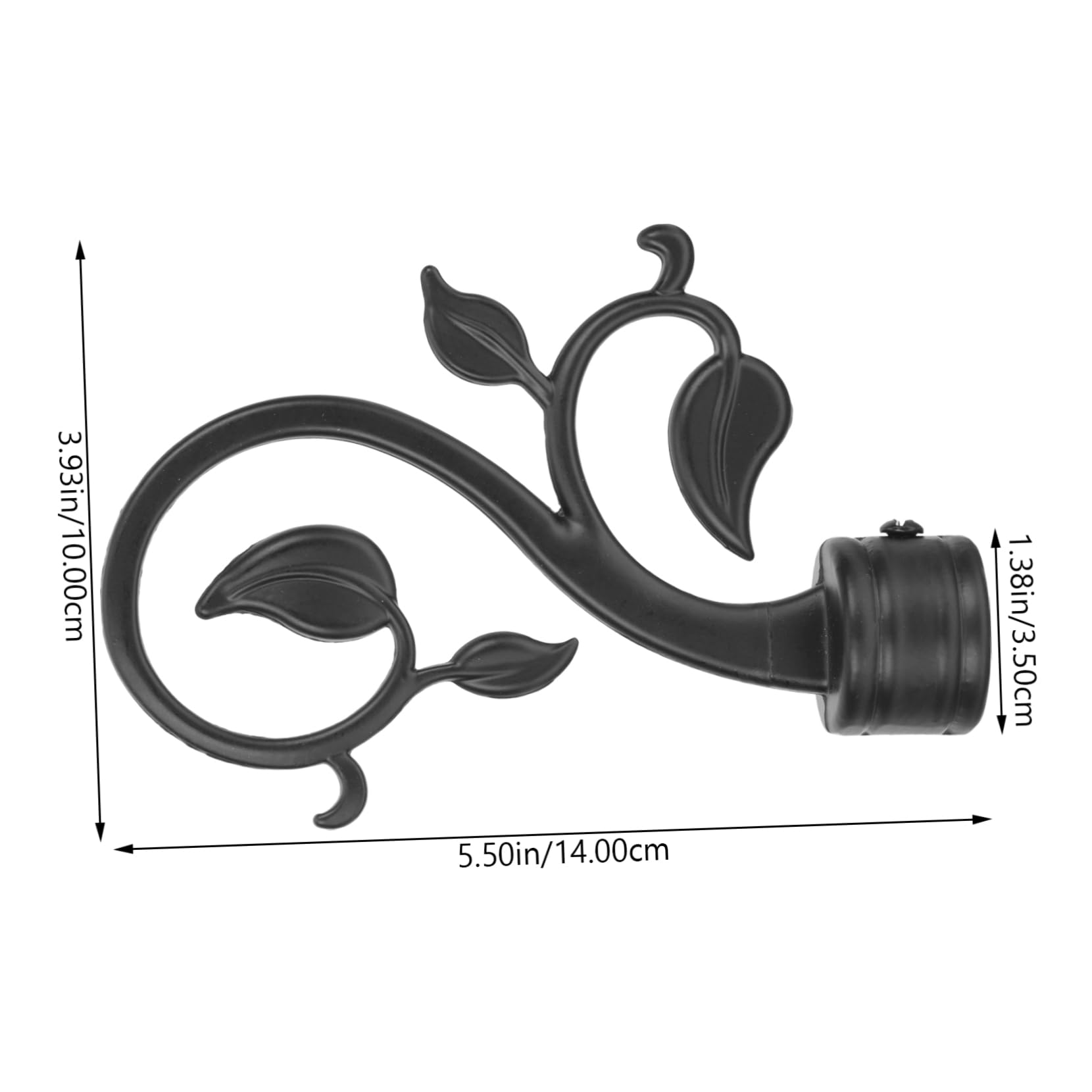 Cabilock 2Pcs Decorative Curtain Rod Finials Stylish Leaf Ends Window Curtain End Stoppers Office Drapery Accessories