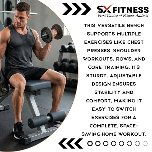 Image of Adjustable Gym Bench with 6-Level Backrest, Adjustable Front Seat, Ergonomic Curved Cushion, Supportive Front Leg & Heavy-Duty Steel Legs for Home Gym Workouts