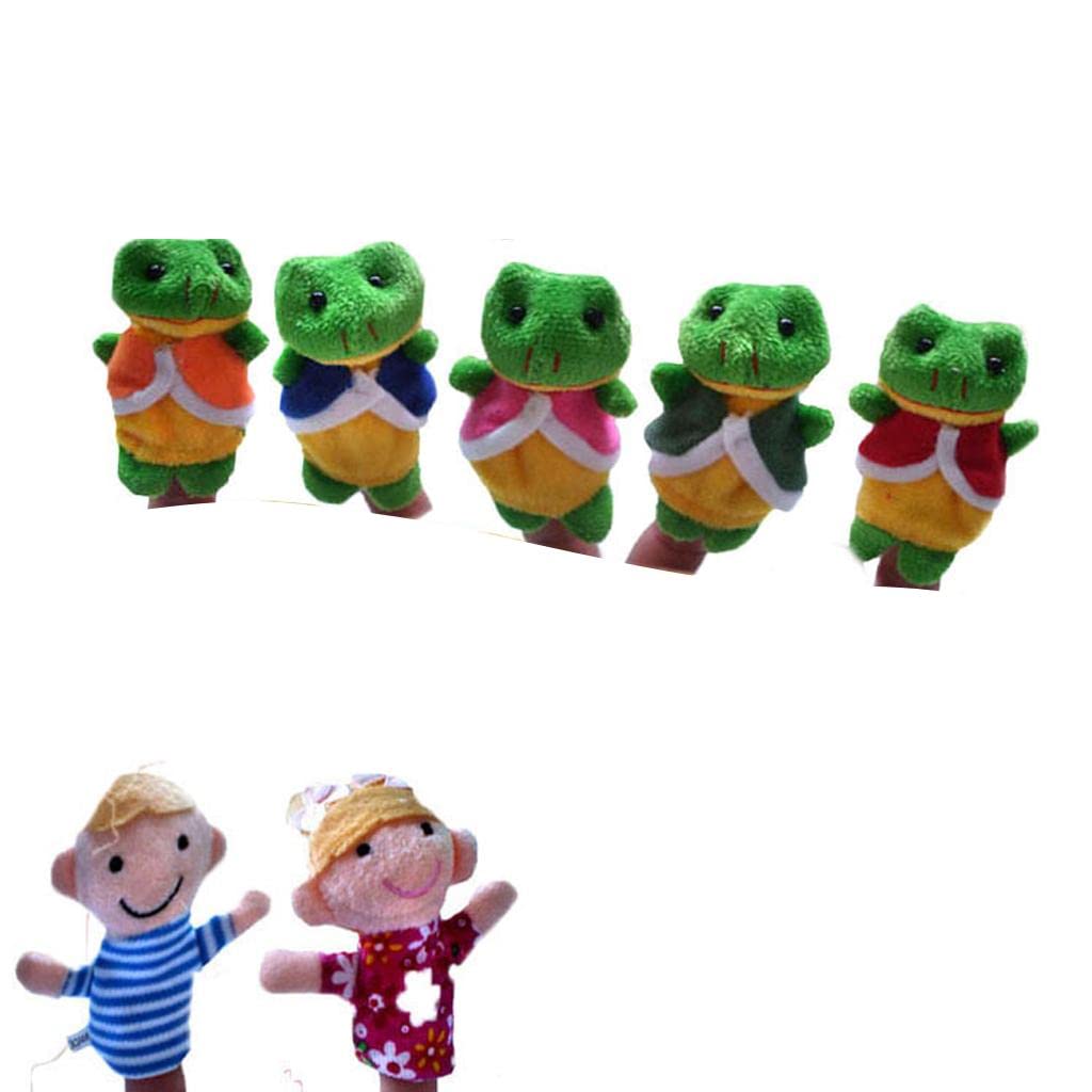 ATORSE Set of 7pcs Finger Puppets - Five Little Speckled Frogs-image-4