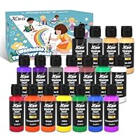 ABEIER XSG Temperafarben Waschbare Farben, 18 Farben × 60ml Kinder Plakatfarbe auf Wasserbasis, sicher und ungiftig, 15 leuchtende + 3 Metallic-Farben, geeignet für Kleinkinder und Kindermalerei