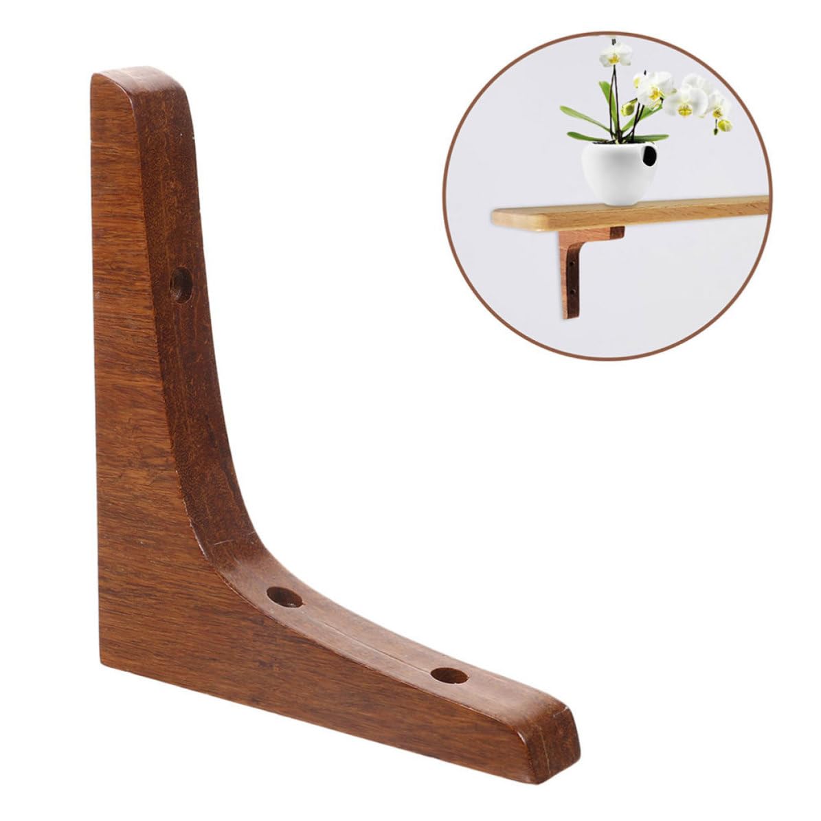 VALICLUD 2 Soportes de Estantería de Esquina en L de Madera, Alta Dureza y Resistente para Cocina y Almacenamiento, Soporte Decorativo para Estantes Flotantes de Pared