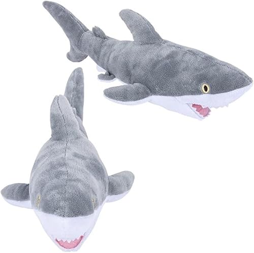 Miniatura 5 de Forest &amp; Twelfth Tiburón de peluche de punta negra de 22 pulgadas, animales de peluche acuáticos de aspecto realista para juegos de simulación,
