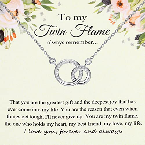 MYOSPARK Twin Flame Necklace - Spiritual Gift Message Card for Twin Flame