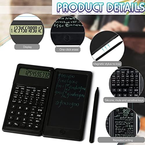 Scientific Calculator Foldable Desktop Calculator with Erasable Writing Board 10-Digit LCD Display Mathematical Physics/Geometry/Calculator for Student Teacher Office Business High School College