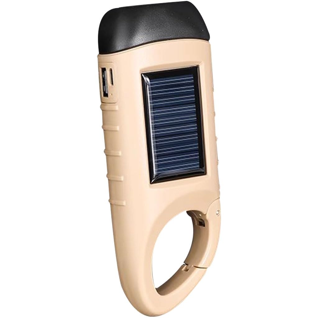 Torcia Manuale A LED Super Luminosa, Torcia A Manovella Alimentata Ad Energia Solare, Domestica Ricaricabile Tramite USB, Per Viaggi, Alpinismo(A,14.5cm*3)