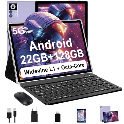 ZIOVO Android 14 Tablet 10 Pulgadas, 22GB RAM+128GB ROM (TF 1TB), 5G WiFi, Widevine...