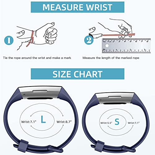 Wepro Compatible With Fitbit Charge 4 Bands For Women, Wristbands For Fitbit Charge 3 Bands For Women Men, Strap For Fitbit Charge 3 Se Bands, 3-Pack, Black, Blue, Blue Gray, Large #TOP7