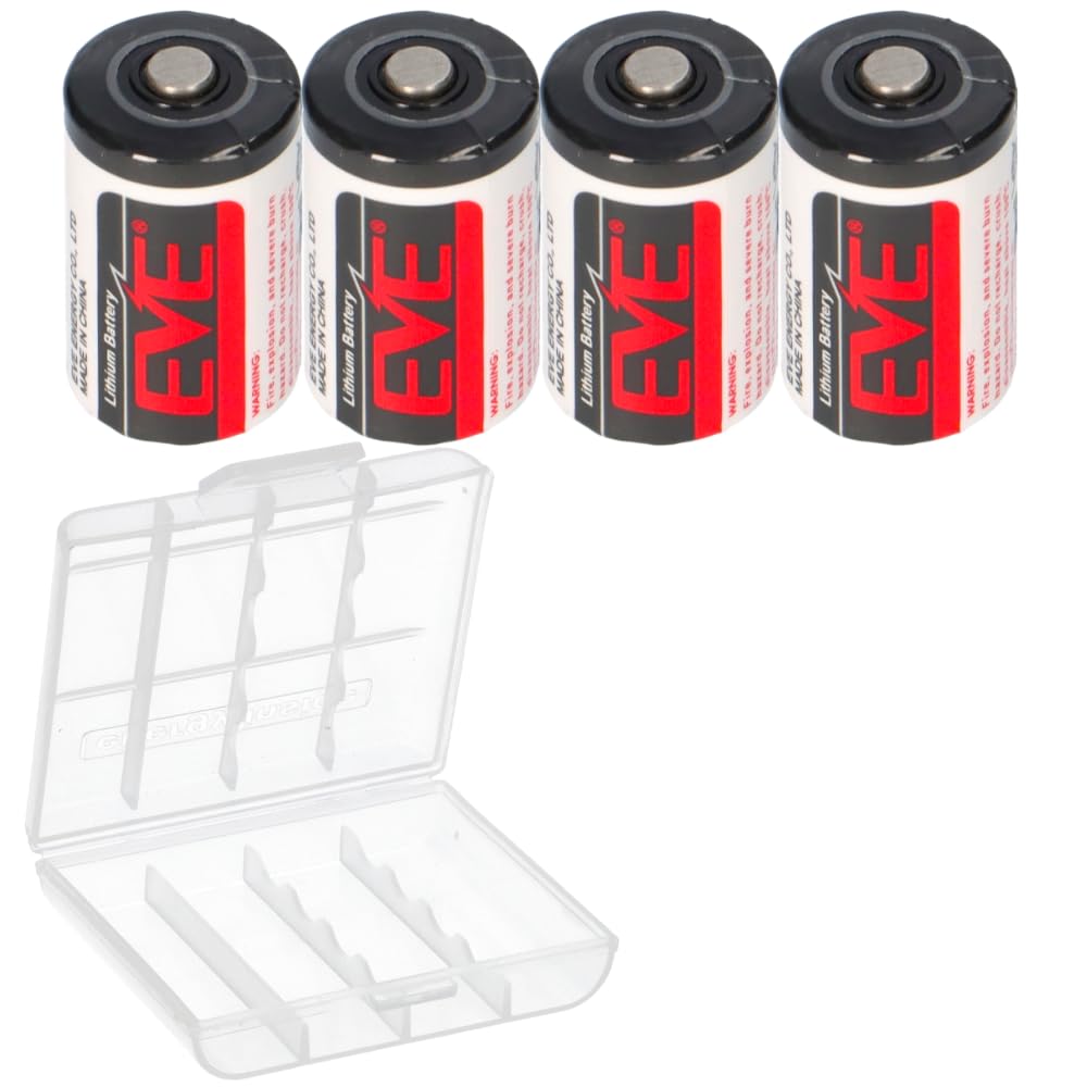 Batería de litio ER14250 de 3,6 V 1/2 AA, 1200 mAh, 4 unidades, LiSOCl2, baja autodescarga, celda primaria no recargable, compatible con LS14250, para medidores, contadores, alarmas, industriales