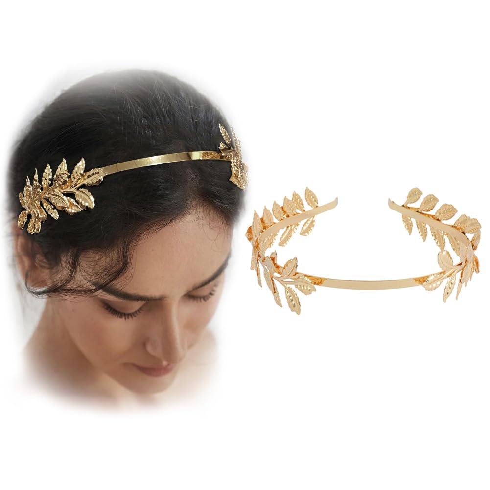 Gold Metal Leaf Headbands for Women Bridal Hair Crown Adult Hairband Wedding Headpiece Hair Accessories