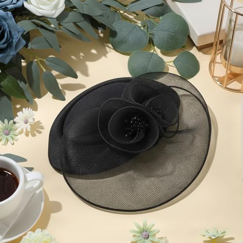 Image of DRESHOW Fascinators Hat Feather Headband Women's Fascinators Tea Party Headwear with Clip Flower Head Band for Girls & Women