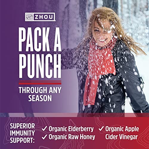 Zhou Nutrition Elder-Mune+ Syrup - Organic Black Elderbery Syrup for Adults, Immune Support Elixir with Apple Cider Vinegar, Echinacea Tincture, Natural Wellness - 8 Fl Oz Glass Bottle - Image 6