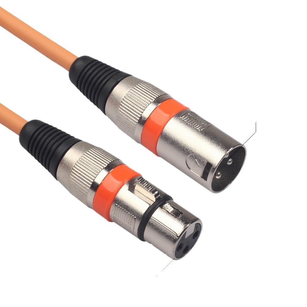 H&*igh qu>ality Can/*Non-Line-Stecker auf Buchse, symmetrische Linie, XLR-Audio, Dual Cann/*On-Line-Mikrofonmischer, Mikrofon-Verlängerungskabel, 10 m (Gelb, 5 m)