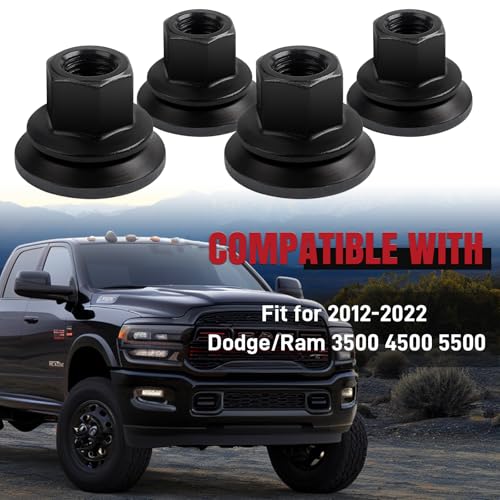 Image of 611-936 6509424aa Wheel Lug Nuts Compatible with Dodge /Ram 3500 4500 5500 Models, M14-1.50 Flange - 22mm Hex, 28.5mm Length, Medium, (10pcs)