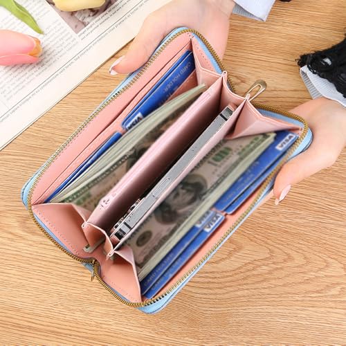 Women's Wallets Clutch Bags Cell Phone Bag with Embossed Design Large Capacity Credit Card Holder with Handles3