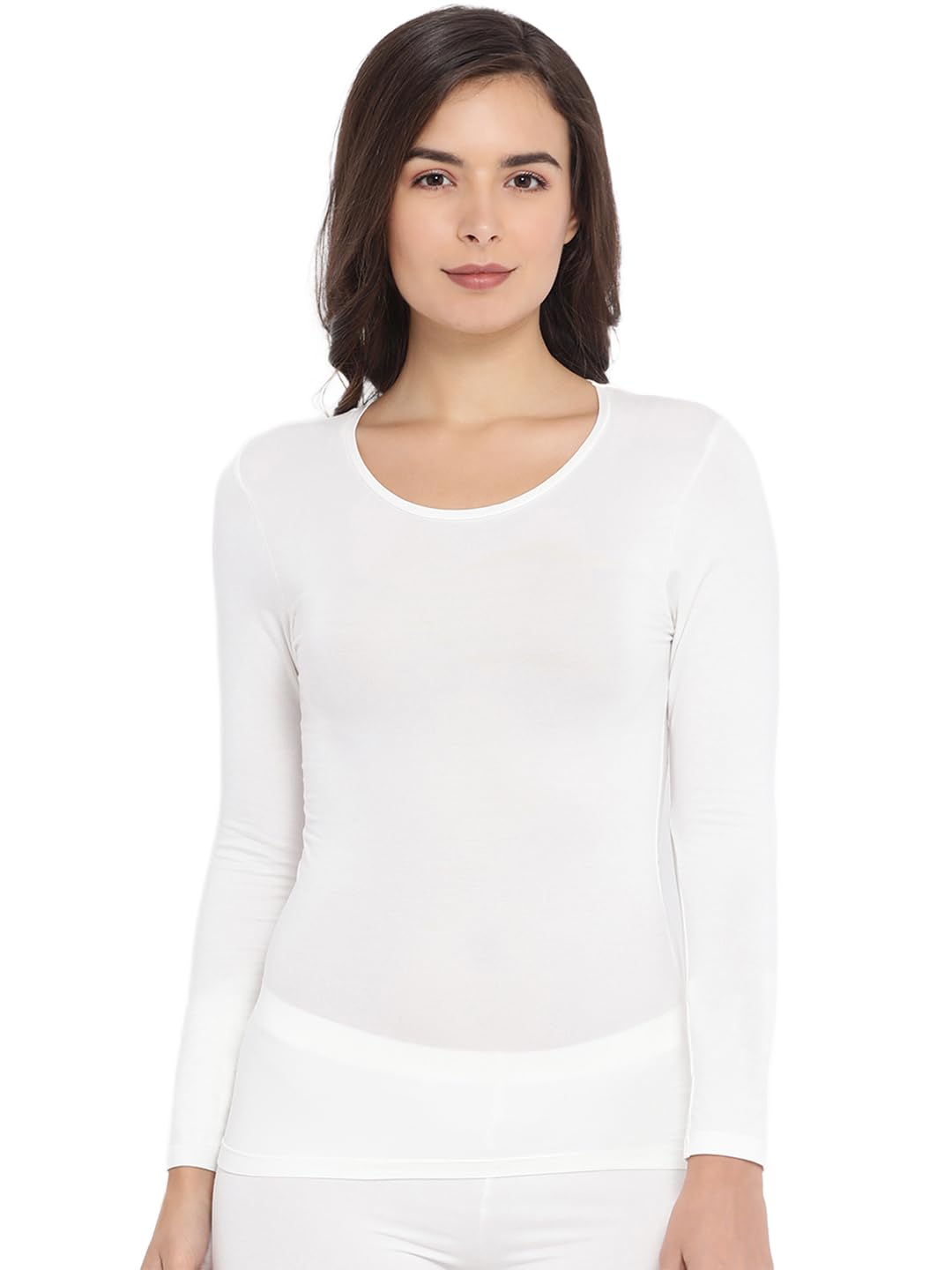 Wonder Thermal Round Neck Full Sleeves Tops in Miyabi, Viscose, Poly, Elastane Blend, Thermal Upper for Women with Slim Fit & Advanced Heat Retention