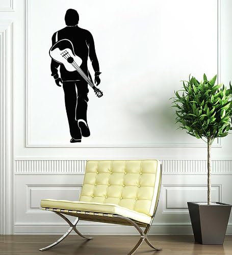Man With Guitar Wall Vinyl Decals Sticker Home Interior Decor For Any Room Housewares Mural Design Graphic Bedroom Music Studio Sound Recording Studio Wall Decal 5493 Amazon Com