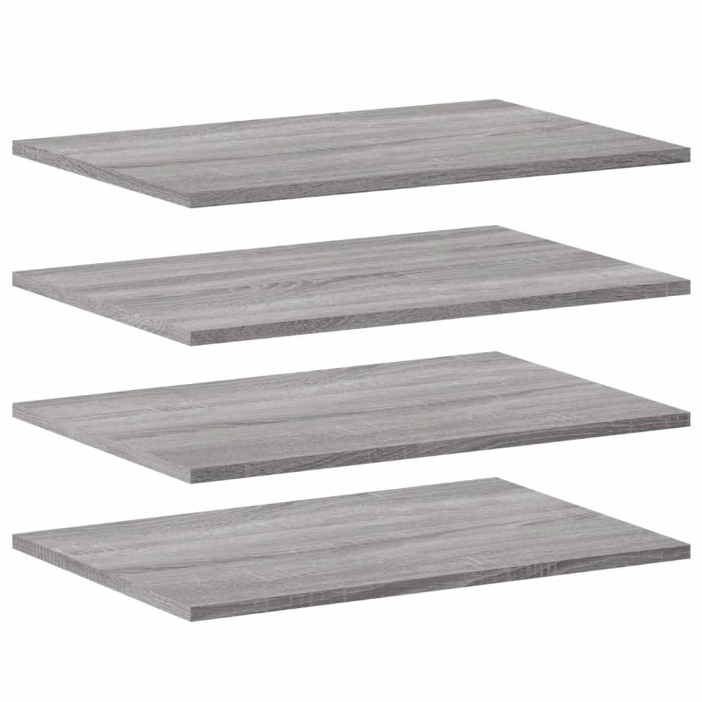 vidaXL Wall Shelves 4 pcs, Floating Shelf for Display Books CDs, Wall Mounted Shelf for Living Room, Wall Rack, Grey Sonoma Engineered Wood