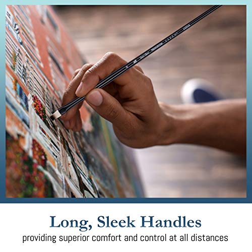 Princeton Aspen 6500 5Pc Professional Paint Brushes - Princeton Acrylic Brushes - Synthetic Oil Painting Brushes For Oil Acrylic & Gouache - Set Of Art Brushes Filbert Striper Flat & Round Brush Set #TOP5