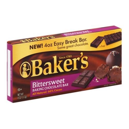 Bakers Bittersweet Baking Chocolate Bar, 4 Ounce 12 per