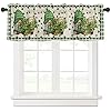 ALAGEO St Patricks Day Valances for Windows Gnome Spring Shamrock Kitchen Curtain Valances Lucky Clover Green Plaid Window Treatment Topper Curtains for Spring Party Kitchen Dining Decor 54×18 Inch