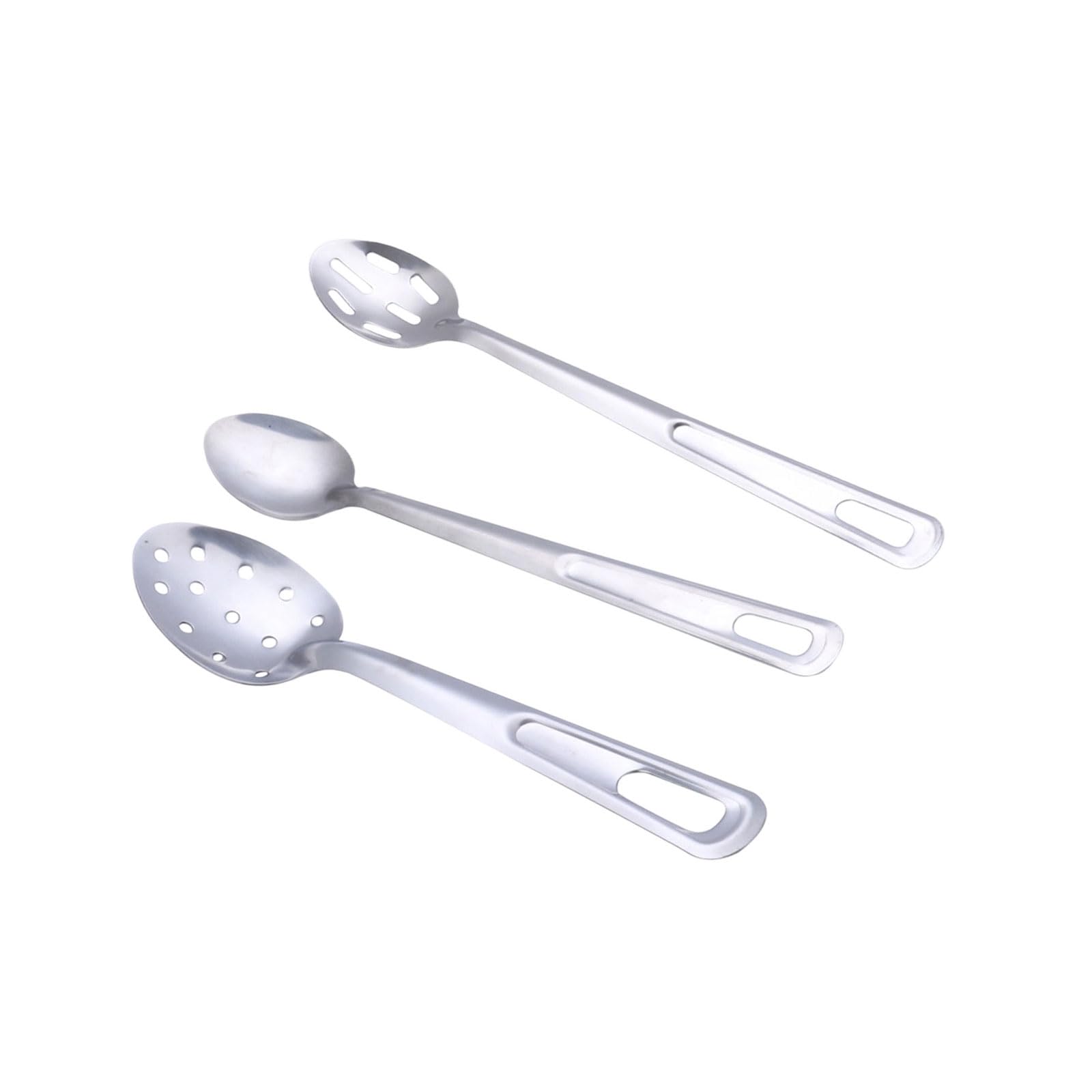 Buxuaaaa Stainless Steels Slotted Spoon Set of 3 Multipurpose Kitchen Tool for Stirring Serving Cooking with Comfortable Grip Cooking Utensils
