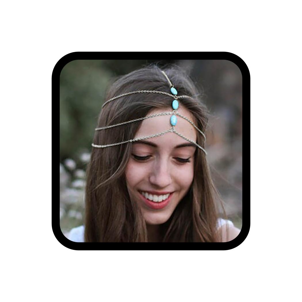 Bandeau Front Boho Fashband - Chaîne Pentacle Améthyste Pour Femmes Et Filles