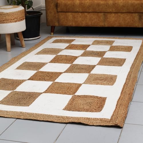 Tapis en jute tissé à la main - Style rustique - Fibre naturelle ...
