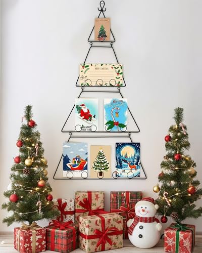 Suzile Christmas Card Display Holder 30" Large Christmas Tree Metal