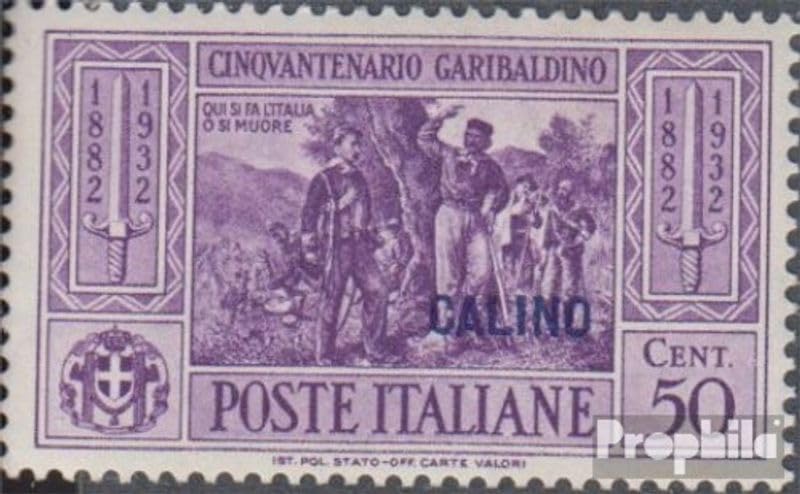 Prophila Collection Ägäische îles 92I avec charnière 1932 Garibaldi émision de Surcharge Calino (Timbres pour Les collectionneurs)