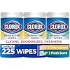 Clorox Disinfecting Cleaning Wipes for Spring Cleaning & Allergy Season, Bleach Free, Fresh Scent and Crisp Lemon, 75 Count Each, Pack of 3
