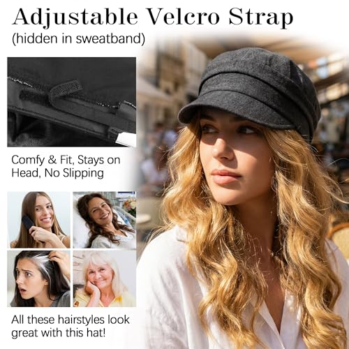 Gorra Newsboy Ababalaya de lino transpirable con visera ajustable miniatura 4